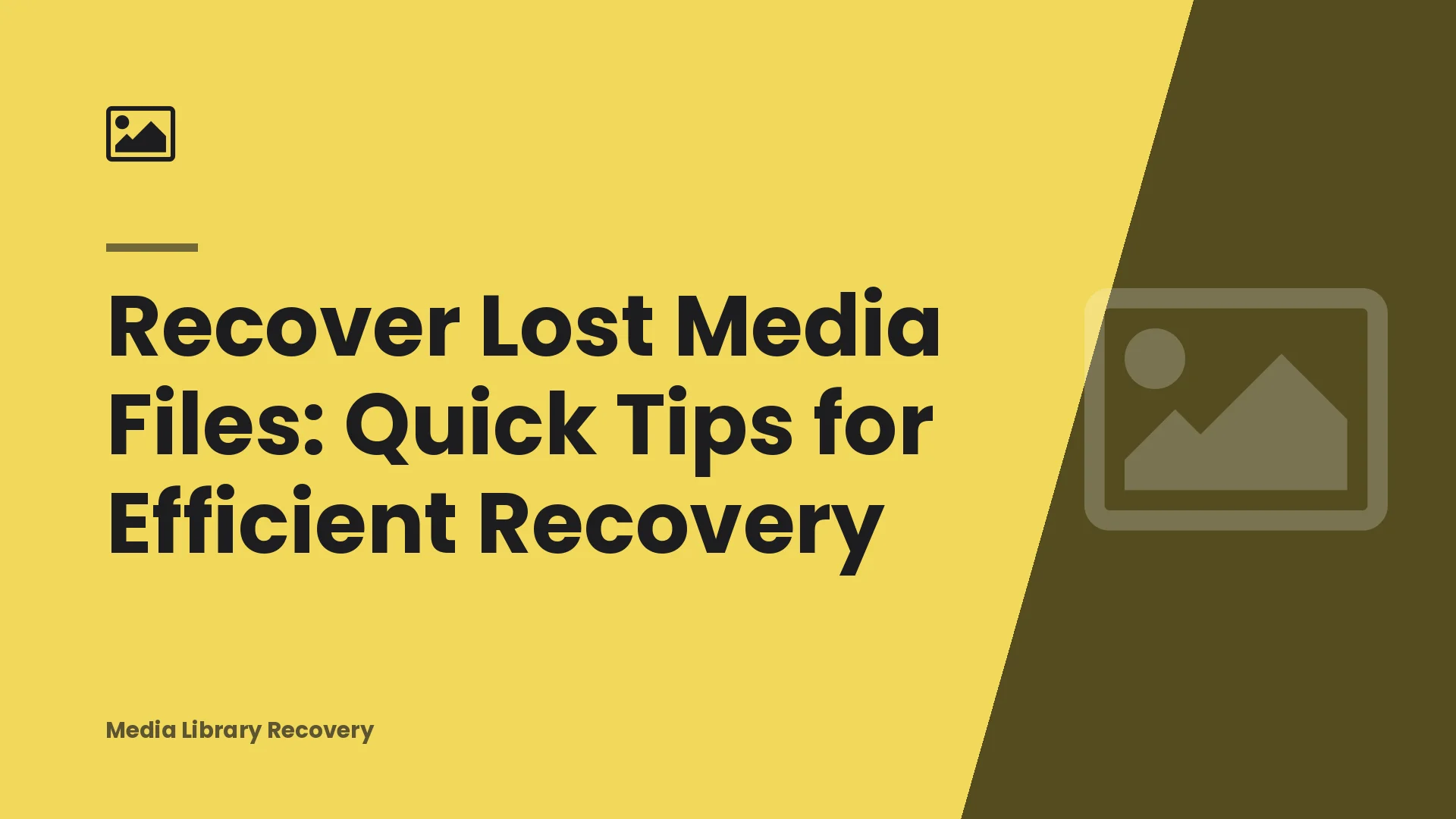 Recover Lost Media Files: Quick Tips for Efficient Recovery